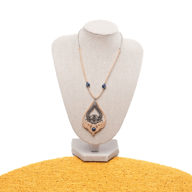 Collier Lueur d'Azur – Micro Macramé, Zamac & Lapis Lazuli