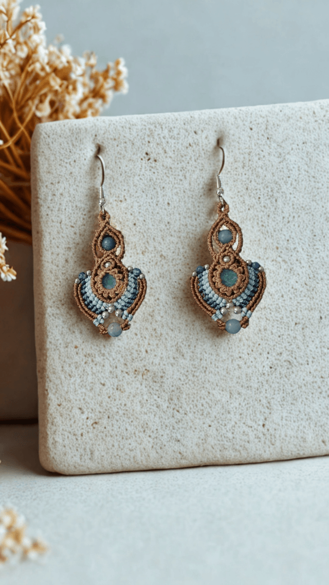 Boucles d’Oreilles Bohèmes – Amazonite & Aventurine Bleue