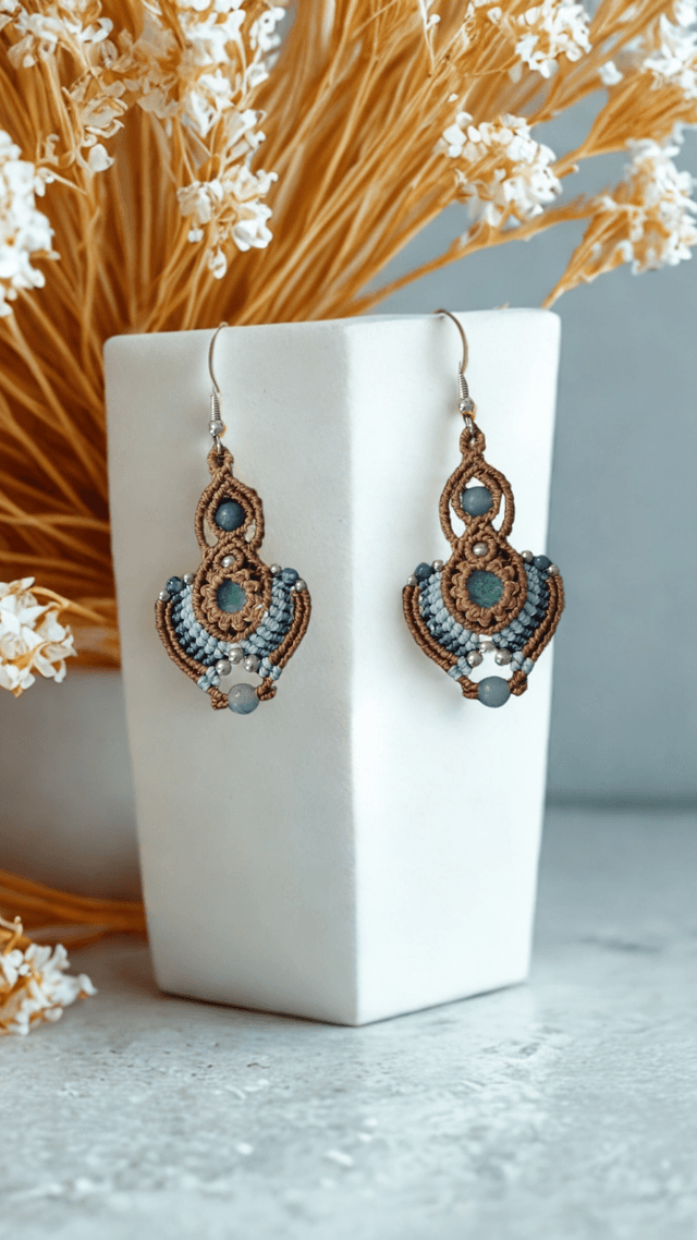 Boucles d’Oreilles Bohèmes – Amazonite & Aventurine Bleue