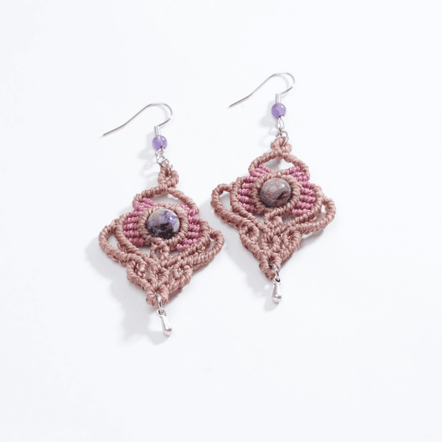 Boucles d’oreille perles de jade et améthyste