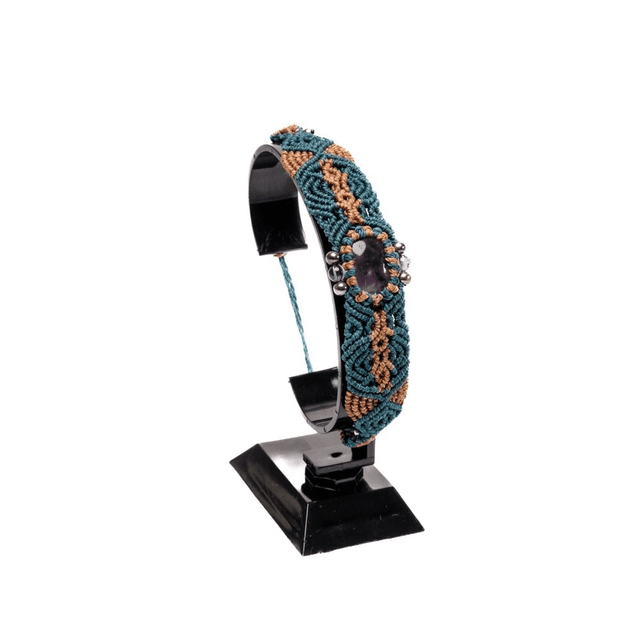 Bracelet Élégance Améthyste – Micro Macramé