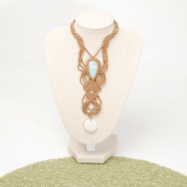 Collier opale rose et amazonite