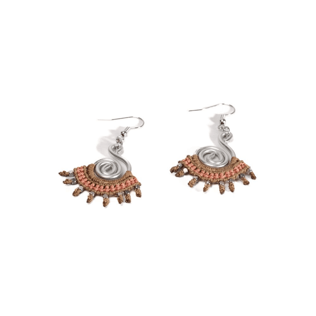 Boucles d&#039;Oreille Spirale – Micro Macramé