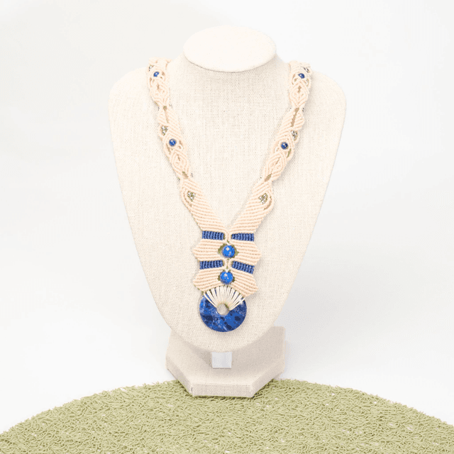 Collier donut sodalite et lapis lazuli